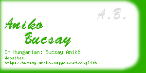 aniko bucsay business card