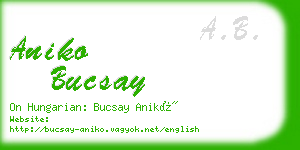 aniko bucsay business card